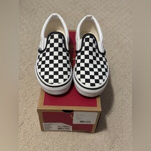 Vans Kids Black and White Checkered Slip-On Sneakers